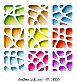 Recortes de papel en varios colores