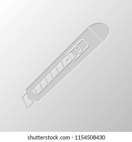 Paper cutter icon. Paper design. Cutted symbol. Pitted style