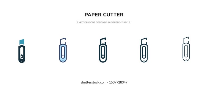 paper cutter icon in different style vector illustration. two colored and black paper cutter vector icons designed in filled, outline, line and stroke style can be used for web, mobile, ui