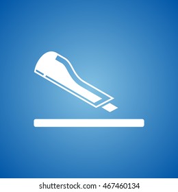 Paper Cutter Icon on blue color.