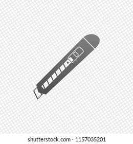 Paper cutter icon. On grid background