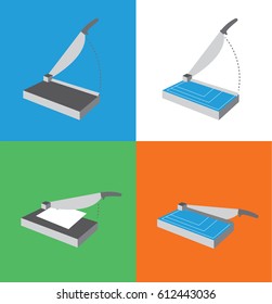 Paper Cutter Icon Set / Guillotine Illustrations for Hand Craft 
