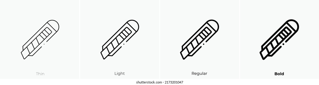 paper cutter icon. Thin, Light Regular And Bold style design isolated on white background