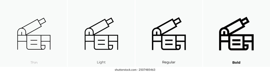 paper cutter icon. Thin, Light Regular And Bold style design isolated on white background