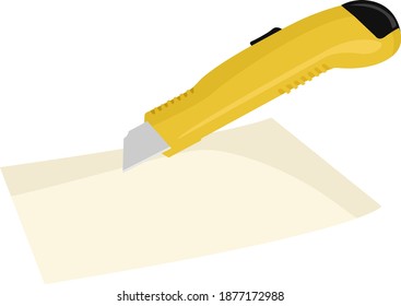 Paper cutter, illustration, vector on white background