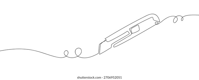 Cortador de papel en una Ilustración vectorial de diseño de línea continua.
