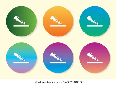 Paper Cutter six color gradient icon design.