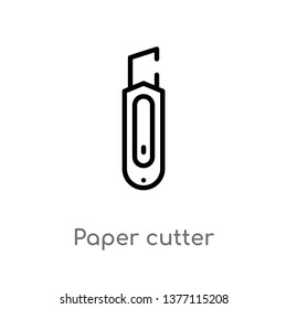 paper cutter vector line icon. Simple element illustration. paper cutter outline icon from tools and utensils concept. Can be used for web and mobile
