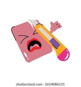 Paper cutter Vector Sticker. Eps 10 File 