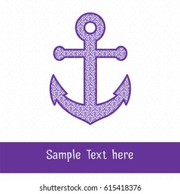 Paper cutting card.Decorative openwork anchor. Can be used for laser or plotter cutting