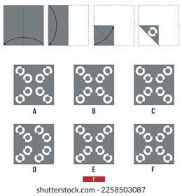 Paper Cutting - Paper folding. IQ test, intelligence questions, Visual intelligence questions, intelligence test