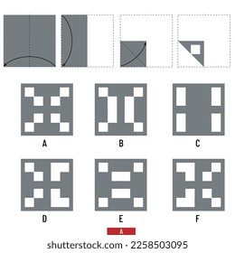 Paper Cutting - Paper folding. IQ test, intelligence questions, Visual intelligence questions, intelligence test