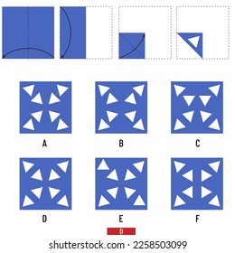 Paper Cutting - Paper folding. IQ test, intelligence questions, Visual intelligence questions, intelligence test
