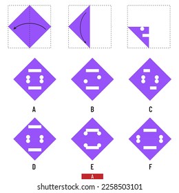 Paper Cutting - Paper folding. IQ test, intelligence questions, Visual intelligence questions, intelligence test