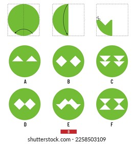 Paper Cutting - Paper folding. IQ test, intelligence questions, Visual intelligence questions, intelligence test