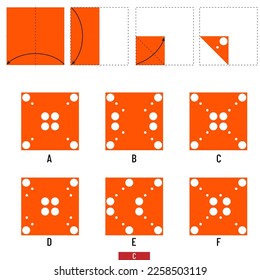 Paper Cutting - Paper folding. IQ test, intelligence questions, Visual intelligence questions, intelligence test