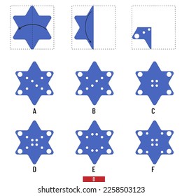 Paper Cutting - Paper folding. IQ test, intelligence questions, Visual intelligence questions, intelligence test
