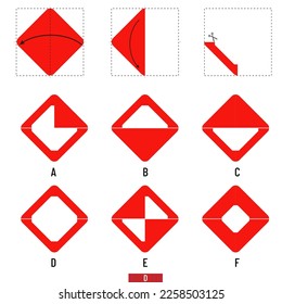 Paper Cutting - Paper folding. IQ test, intelligence questions, Visual intelligence questions, intelligence test