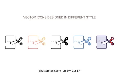 Paper Cutting icon design with white background stock illustration
