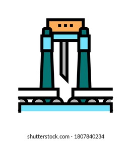 paper cutting machine color icon vector. paper cutting machine sign. isolated symbol illustration