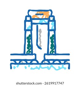 paper cutting machine doodle icon sketch vector. paper cutting machine sign. isolated symbol illustration