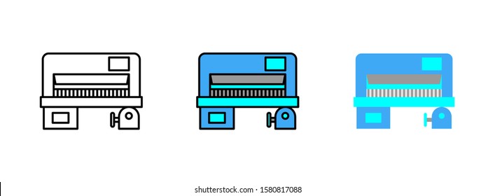 paper cutting machine icon set isolated on white background for web design
