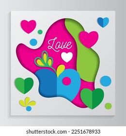 paper cutting out abstract love background
