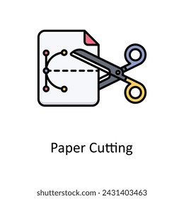 Paper Cutting vector filled outline Icon Design illustration. Graphic Design Symbol on White background EPS 10 File