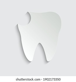 icono del vector negro dental dañado por papel. icono de cefalea 