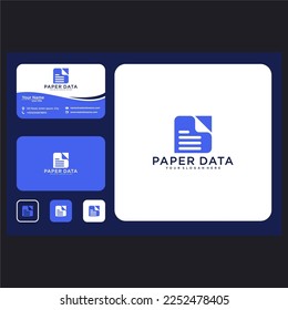 plantilla de diseño gráfico de logotipo de datos de papel