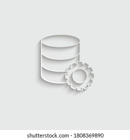 paper database icon with setting sign
