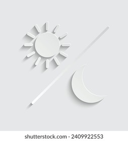paper day night icon vector sun moon icon 