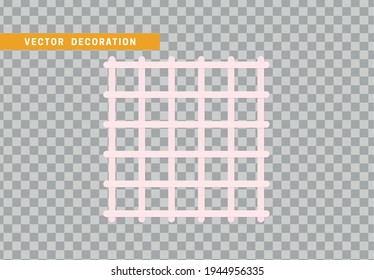Paper decorative mesh for design. Lattice Metal object. Vector illustration