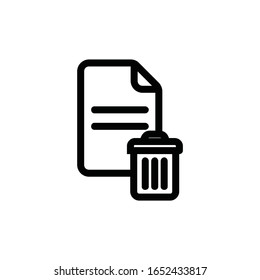 Paper with Delete icon vector illustration