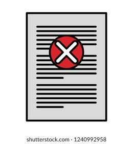 paper with denied mark icon