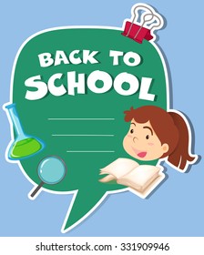 Paper design with back to school theme illustration