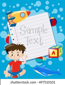Diseño de papel con ilustración de fondo para niños y juguetes