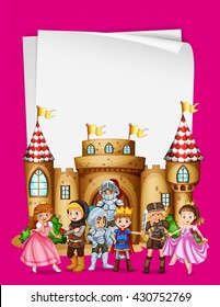 Paper design with characters from fairytales illustration