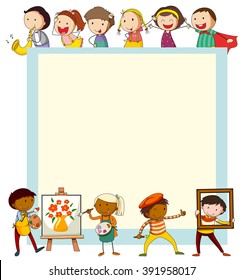 Border Template Children Playing Illustration Stock Vector (Royalty ...