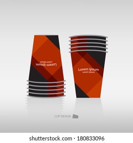 Paper design cup vector template