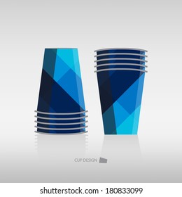 Paper design cup vector template