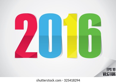 paper design, happy new year 2016.
