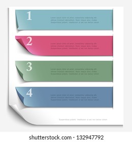 Paper design template for numbered paper banners,website layout. Vector EPS10