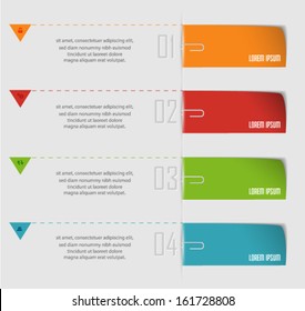 Paper design template for website layout,numbered paper banners. Vector EPS10 