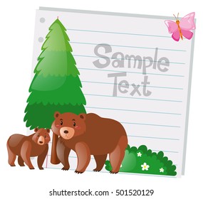 Diseño de papel con ilustración de dos osos