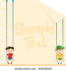 Diseño de papel con dos niños en la ilustración de swaps