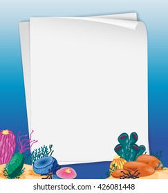 Paper design with underwater scene illustration