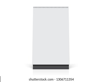 paper desk spiral calendar mockup vector template