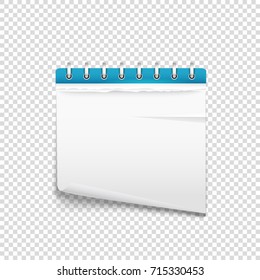 Paper diary on transparent background vector mockup. Template for a text
