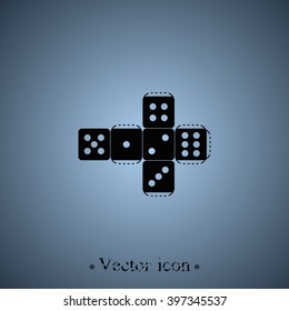 Paper dice template icon.